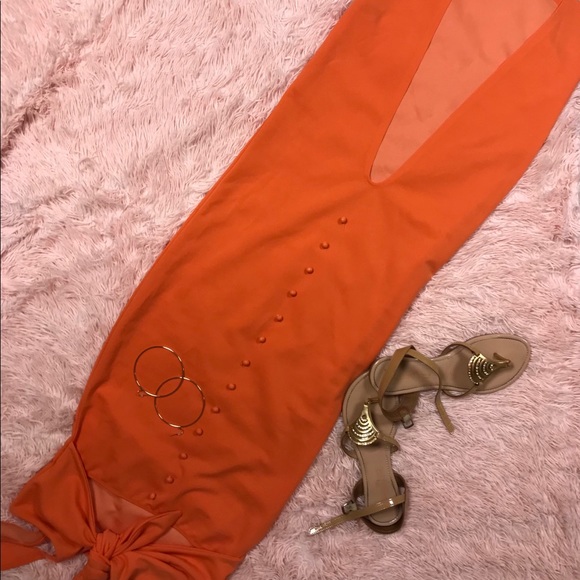 SHEIN Orange Maxi Dress - Picture 4 of 10